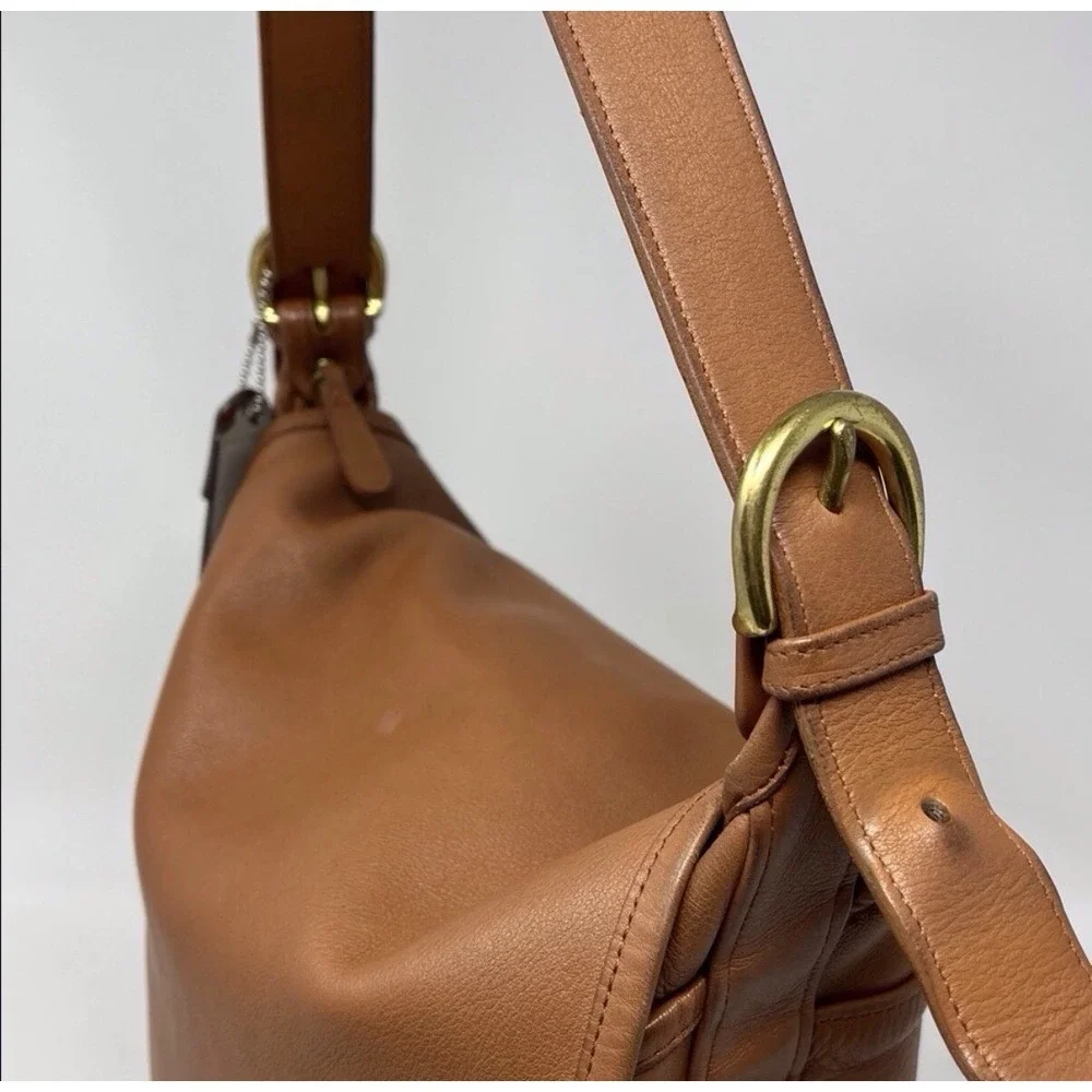 Vintage Coach Whitney 4115 Flap Crossbody Brown Leather USA 90s 12x11